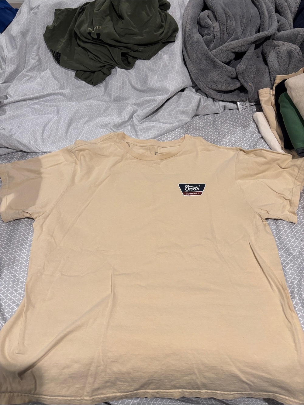 Brixton Beige Short Sleeve Logo Tee